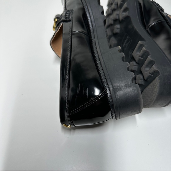 Sam Edelman Women's Deana Black Patent Leather Lug Sole Loafers Size 8 - Picture 8 of 10